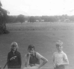 Kirsten Holdsworth, Richard Coughlan, David Holdsworth at Bellinter, Navan. ca. 1960