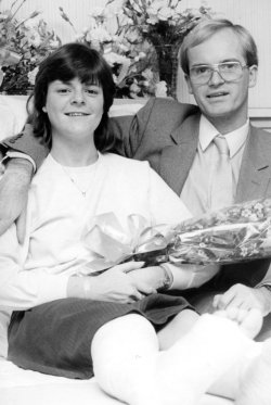 David and Janice Holdsworth, wedding, 1985