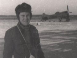 Michael Wetz on the runway at Blankensee Lübeck, Germany 1946