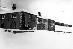Deep Snow in front of the house at Scargill House, Kettlewell, 1947