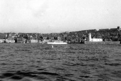 Gwynreta on a buoy in Scarborough Bay 1950