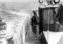 Scrubbing Decks! Aboard Gwynreta in Denmark 1950