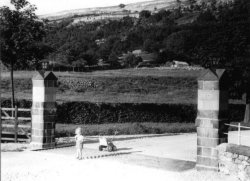 Michael at the new gateway to Scargill House, Kettlewell 1950