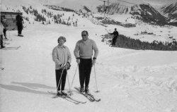 Veljko Bacic, At top of Tschuggen ski-lift, Arosa, 1955