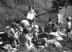 Picnic with the Laycocks at Scargill, 1955