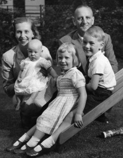 Brian and Pauline Johnston and family, 1955
