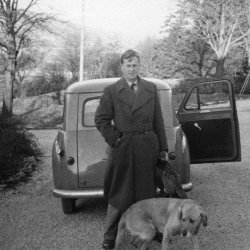 Jimmy Strang, Hillman Husky, at Scargill, 1956
