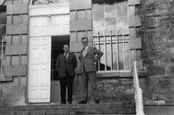 Dr. Glynn Daniels and Professor Sean P. O'Ríordáin, M.A., Ph.D., D.Lit., at Bellinter wilst on a dig at Tara