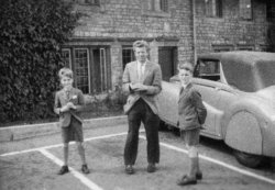Michael, Howard Holdsworth at the Ram Jam Inn, on the Great North Road, 1958