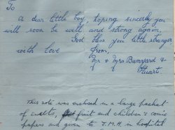 Letter received after Bentley Crash, EVH 555, on A1. April 29, 1959