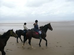 Riding on the beach at Bream Sands, Somerset