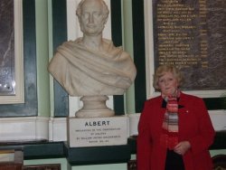 Miss Ingrid Holdsworth unveiling Prince Albert in Halifax Town Hall, 6 Sept 2008