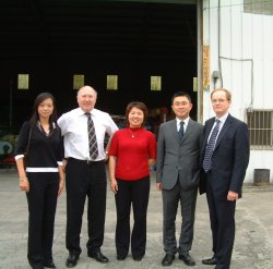 Caruso Chen, John Simpson, Mrs Amy Chen, Scott Pan, David Holdsworth, at Well Paen in Chang-Hwa City, Taiwan, 3 April 2006