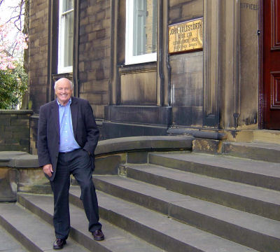 John Birtwhistle on Steps of Main Office, 2007