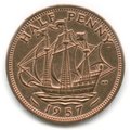  A 1957 Halfpenny 