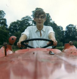 Duncan Leggat on the Ferguson 135 Tractor In the Park Fields at Harrow School 1965