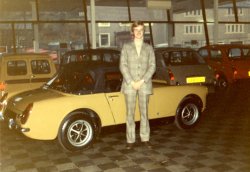 David's MG Midget PJX538K at Salterhebble Garage, Halifax 1972