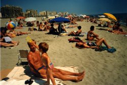 At the beach, Argeles sur Mer, 1988