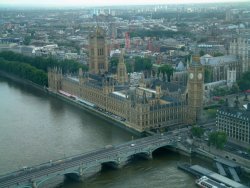 Houses of Parliament and Palace of Westminster, from The London Eye, 30 June 2003