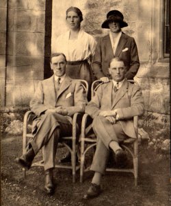 Constance Gertrude Holdsworth, Mabel Holdsworth, George Bertram Holdsworth, at Netherside Hall, September 1921