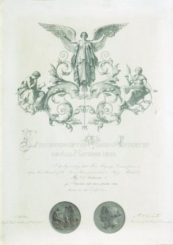 Certificate awarded to Holdsworth, 1851