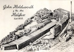 Drawing of Shaw Lodge Mills, John Holdsworth & Co Ltd, Halifax 1979