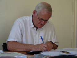 Graham Hadley, hard at work, 17 July 2006