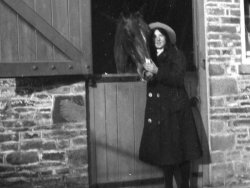 Mabel Highley with horse, c1910