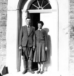 Luke and Mrs Harnett, Farm Steward at Bellinter 1954