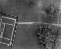 Aerial photo of The walled garden at Scargill taken by Bill Holdsworth from a Spitfire in 1944