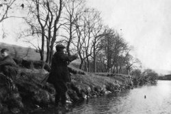 Fishing in the Wharfe near Scargill House, Kettlewell, 1933