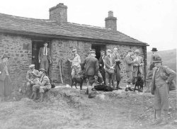 Lunchtime at the Shooting Hut, Conistone Moor, ca 1932