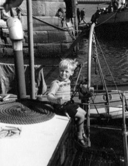 Michael with his first fish caught at Whitby 1950