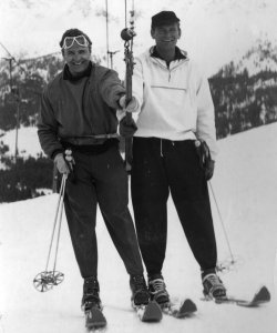 Coming up the Tschuggen ski-lift, Arosa, Switzerland, 1955