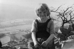 Ingrid Holdsworth above Scargill, 1955