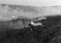Howard burning Heather on Conistone Moor
