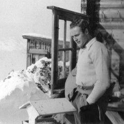 Malcolm at the Hörnli Hut, Arosa, Switzerland, 1956