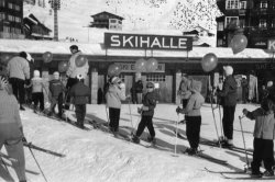 In the childrens ski school, Arosa, Switzerland, 1956
