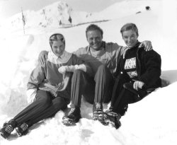 DMH, Pat & Malcolm at the Hörnli Hut, Arosa, 1956