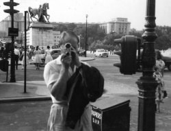 Bill Holdsworth, taking cine photos in Paris, 1959