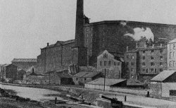 Shaw Lodge Mills and canal viewed from Siddal ca. 1895