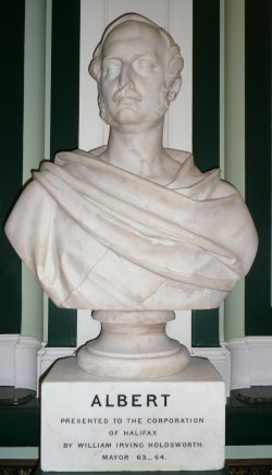 Statue of Prince Albert in Pride of Place in Halifax Town Hall, 9 Sept 2008