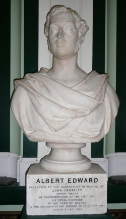 Statue of Prince Albert Edward in Pride of Place in Halifax Town Hall, 9 Sept 2008
