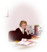 Ingrid Holdsworth at her desk, 2001